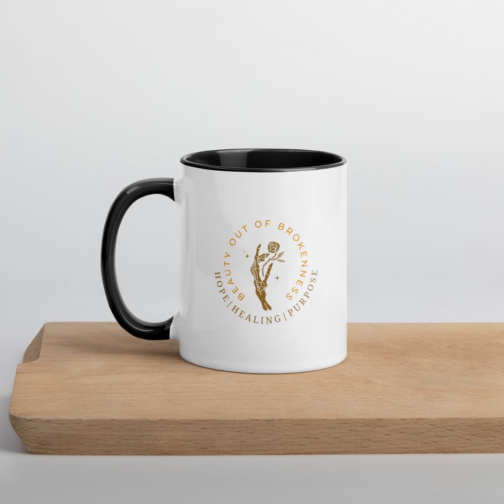 White Ceramic Mug with Color Inside