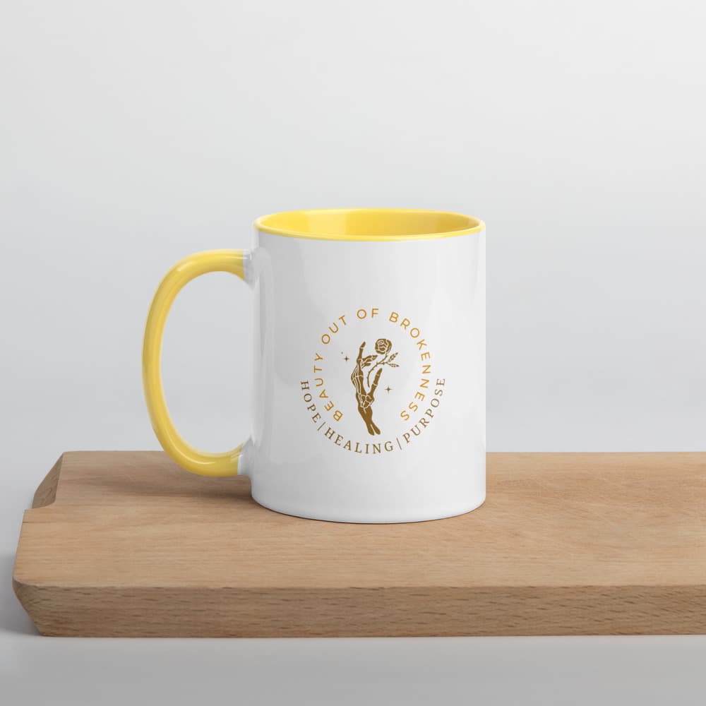 White Ceramic Mug with Color Inside